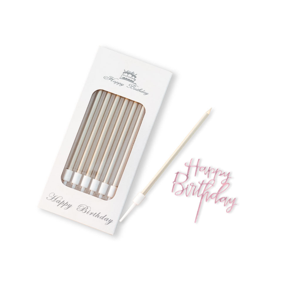 Birthday tag and candles